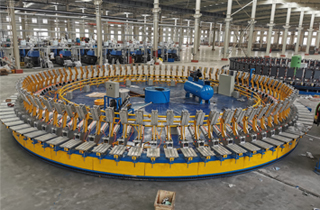 高壓發(fā)泡機(jī)PU慢回彈90工位圓盤(pán)生產(chǎn)線(xiàn)-唐山